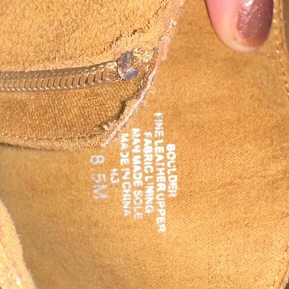 Tall Ankle Brown Suede Booties Tan Women's Size 8.5 Fringe Pointed Toe - Picture 10 of 11